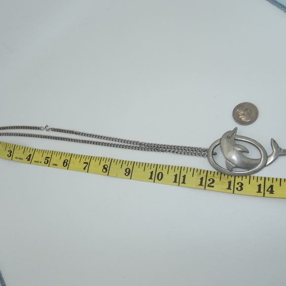 Reed and Barton Pewter Dolphin Necklace - Picture 6 of 6